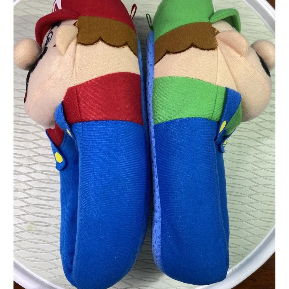 Nintendo Super Mario Bros 3D Plush Bedroom Slippers Boy Or Girl Blue Youth‎ 4-5